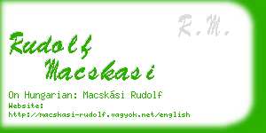 rudolf macskasi business card
