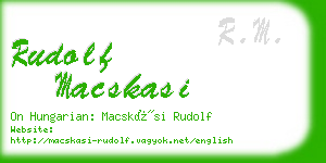 rudolf macskasi business card